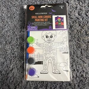 NWT Halloween skeleton mini canvas painting kit